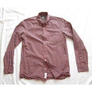 Men's Logg Fitted Plaid Button Cotton Long Sleeve Shirt Sz S (MT625)